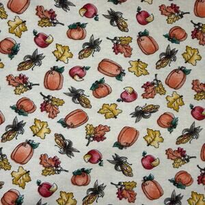 Pumpkin & Leaves Fall Harvest Knit Fabric-Dianna Marcum for Marcus Brothers-1YD+